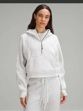 lululemon Scuba Oversized Half Zip Hoodie Light Gray Half-Zip Hoodie